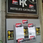 Piquet a l'Hotel Catalonia durant un dinar de CiU i una reunió d'empresaris