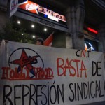 CNT se concentra a las puertas de Foster´s Hollywood en solidaridad con la compañera sancionada en Madrid