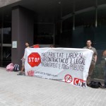 Concentración ante el departament de Territori para denunciar la vulneración del derecho de huelga